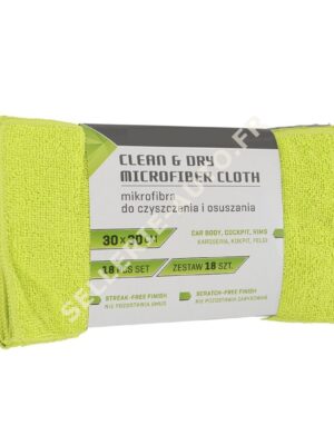 CHIFFONS UNIVERSELS EN MICROFIBRE, 30X30 CM, 18 PIÈCES